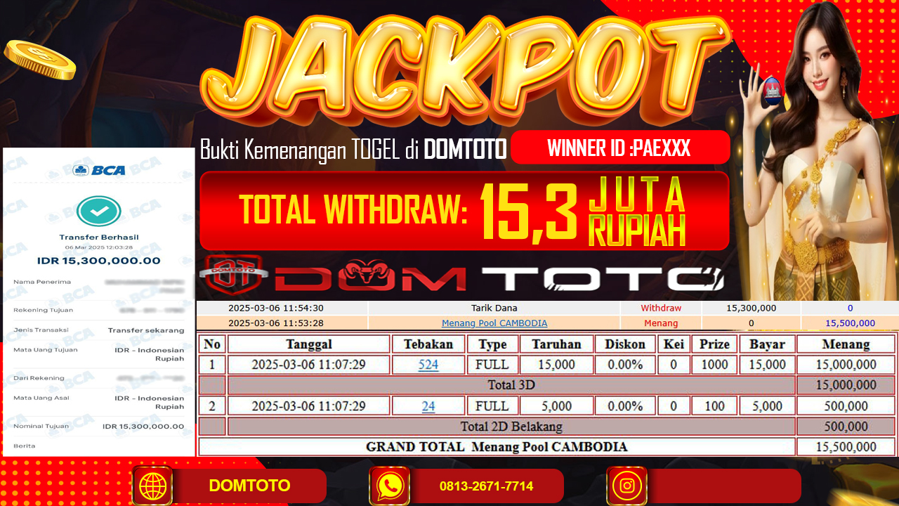 JACKPOT TOGEL CAMBODIA 6 MARET 2025